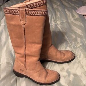 UGG Women's Tan  Leather Winter Boots
